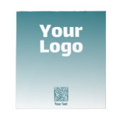 編集可能なQRコードとグラデーション付きロゴグラデーション ノートパッド (正面)