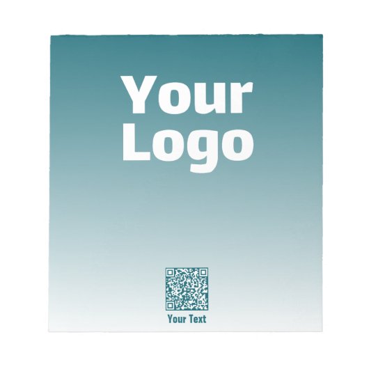 編集可能なQRコードとグラデーション付きロゴグラデーション ノートパッド (正面)