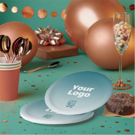 編集可能なQRコードとグラデーション付きロゴグラデーション ペーパープレート