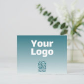 編集可能なQRコードとグラデーション付きロゴグラデーション ポストカード (スタンド正面)