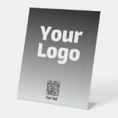 編集可能なQRコードとグラデーション付きロゴグラデーション 台座サイン (正面)