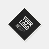 編集可能なQRコードとテキスト付きのロゴ スタンダードカクテルナプキン (角)