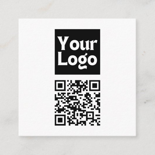 編集可能なQRコードとビジネスロゴまたはイメージ エンクロージャーカード (正面)