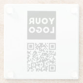 編集可能なQRコードとビジネスロゴまたはイメージ ガラスコースター (裏面)