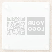 編集可能なQRコードとビジネスロゴまたはイメージ ガラスコースター (裏面)