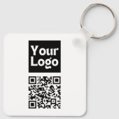 編集可能なQRコードとビジネスロゴまたはイメージ キーホルダー (裏面)