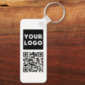 編集可能なQRコードとビジネスロゴまたはイメージ キーホルダー (裏面)