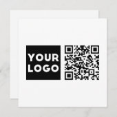 編集可能なQRコードとビジネスロゴまたはイメージ サンキューカード (正面/裏面)