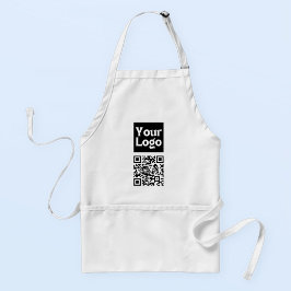 編集可能なQRコードとビジネスロゴまたはイメージ スタンダードエプロン