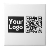 編集可能なQRコードとビジネスロゴまたはイメージ タイル (正面)