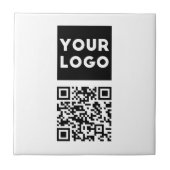 編集可能なQRコードとビジネスロゴまたはイメージ タイル (正面)