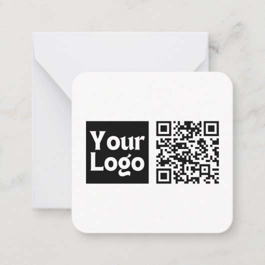 編集可能なQRコードとビジネスロゴまたはイメージ ノートカード (正面)