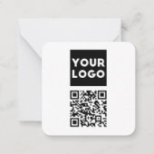 編集可能なQRコードとビジネスロゴまたはイメージ ノートカード (正面)