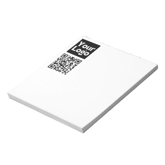 編集可能なQRコードとビジネスロゴまたはイメージ ノートパッド (回転)