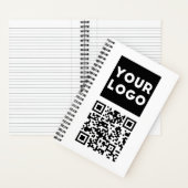 編集可能なQRコードとビジネスロゴまたはイメージ ノートブック (内側)