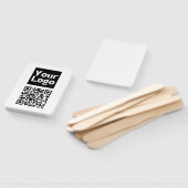 編集可能なQRコードとビジネスロゴまたはイメージ ハンドファン (組立なし)