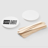 編集可能なQRコードとビジネスロゴまたはイメージ ハンドファン (組立なし)