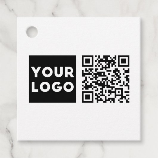 編集可能なQRコードとビジネスロゴまたはイメージ フェイバータグ (正面)