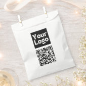 編集可能なQRコードとビジネスロゴまたはイメージ フェイバーバッグ (クリップ留めされた状態)