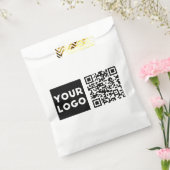 編集可能なQRコードとビジネスロゴまたはイメージ フェイバーバッグ (封をした状態)