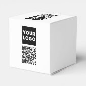 編集可能なQRコードとビジネスロゴまたはイメージ フェイバーボックス (裏面サイド)