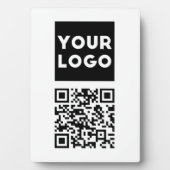 編集可能なQRコードとビジネスロゴまたはイメージ フォトプラーク (正面)