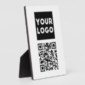 編集可能なQRコードとビジネスロゴまたはイメージ フォトプラーク (側面)