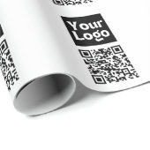 編集可能なQRコードとビジネスロゴまたはイメージ ラッピングペーパー (ロールコーナー)