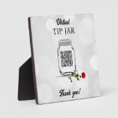 編集可能なQRコード付きのチップジャーとバラ フォトプラーク (正面)