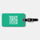 編集可能なQRコード独自の生成 | ティール(緑がかった色)緑 ラゲッジタグ (正面横)