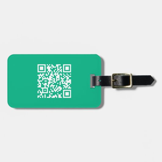 編集可能なQRコード独自の生成 | ティール（緑がかった色）緑 ラゲッジタグ (正面横)