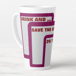 編集可能なSave the Dateステッカー - ドリンクと... カフェラテマグ