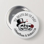 編集可能なTil Death Do Us Part 結婚's 缶バッジ (正面&裏面)
