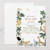 編集可能なWild Oneサファリ招待状テンプレート 招待状 (正面/裏面)