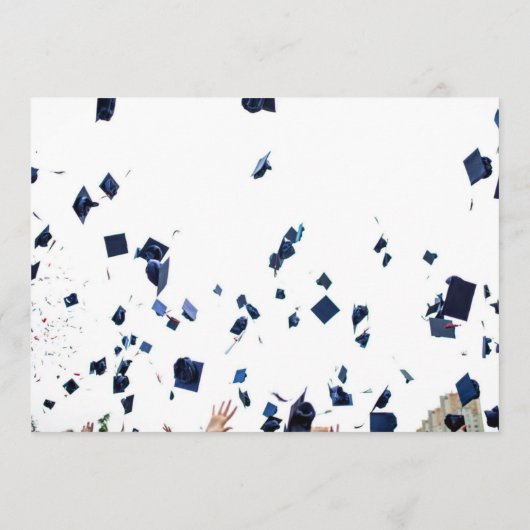 編集可能はっきりした写真幼稚園卒業 案内状 (裏面)