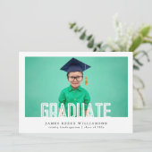 編集可能はっきりした写真幼稚園卒業 案内状 (スタンド正面)