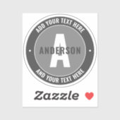 編集可能はっきりした文字およびモノグラム |グレー シール (シート)