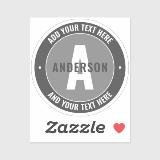 編集可能はっきりした文字およびモノグラム |グレー シール (シート)