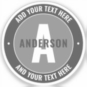 編集可能はっきりした文字およびモノグラム |グレー シール (正面)