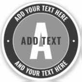 編集可能はっきりした文字およびモノグラム |黒とグレー シール (正面)