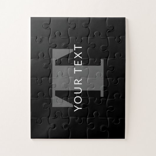 編集可能はっきりした文字 |白黒とグレー ジグソーパズル (縦)