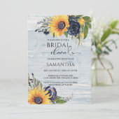 編集可能ひまわりブライダルシャワー 招待状 (スタンド正面)