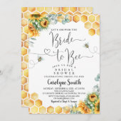 編集可能ひまわり花嫁へビーブライダルシャワー 招待状 (正面/裏面)
