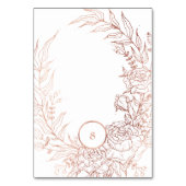 編集可能ほこりっぽいバラカスタム金ゴールド結婚リース テーブルナンバー (裏面)