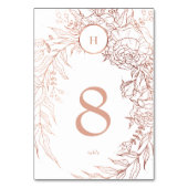 編集可能ほこりっぽいバラカスタム金ゴールド結婚リース テーブルナンバー (正面)