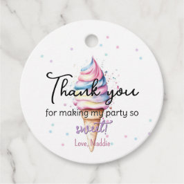 編集可能アイスクリームサンキューラベル フェイバータグ