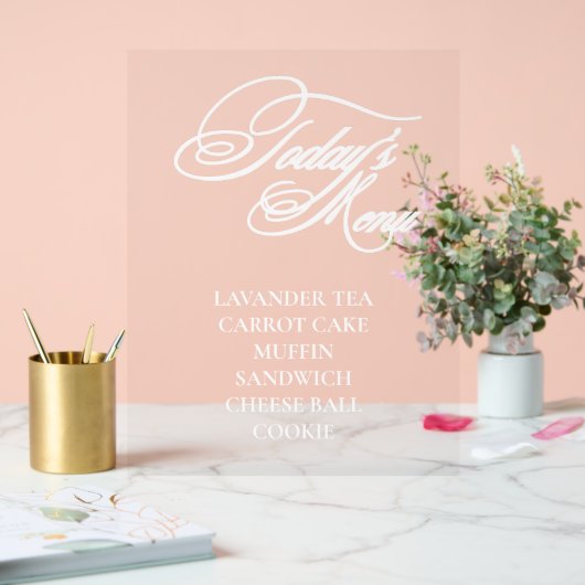編集可能アクリル料理メニューの看板 アクリルサイン (ウェディング)