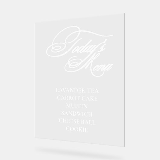 編集可能アクリル料理メニューの看板 アクリルサイン (傾斜)