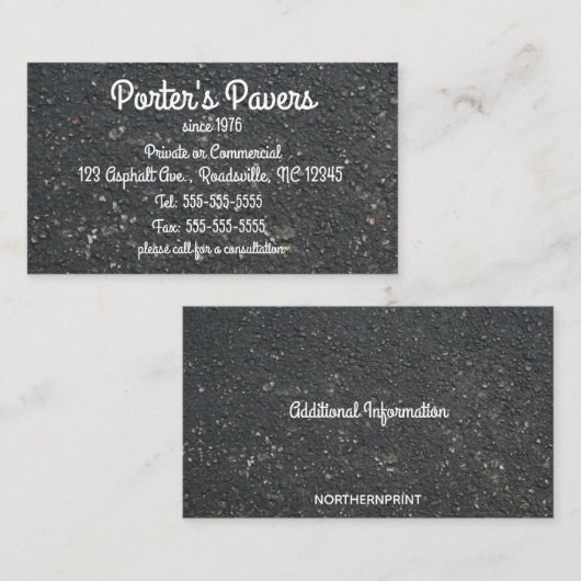 編集可能アスファルト舗装材 名刺 (正面/裏面)
