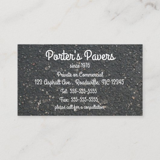 編集可能アスファルト舗装材 名刺 (正面)